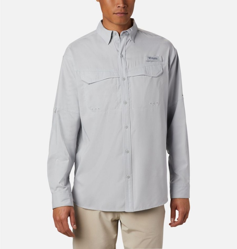 Grey Men\'s Columbia PFG Low Drag Offshore Long Sleeve Shirt | KHGAF-1759