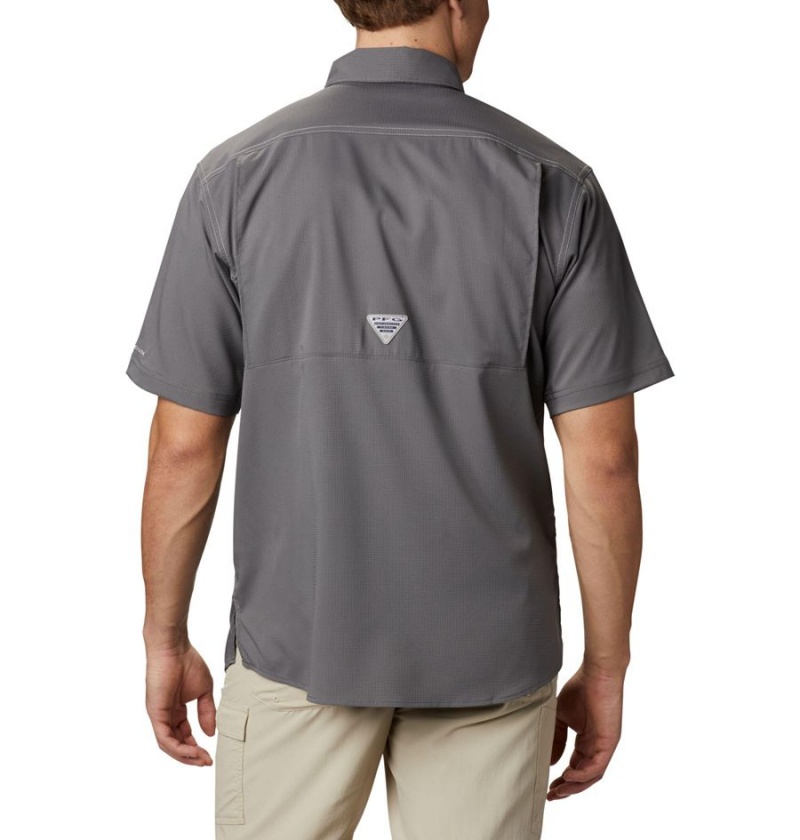 Grey Men's Columbia PFG Low Drag Offshore Short Sleeve Shirt | ESQYF-4658