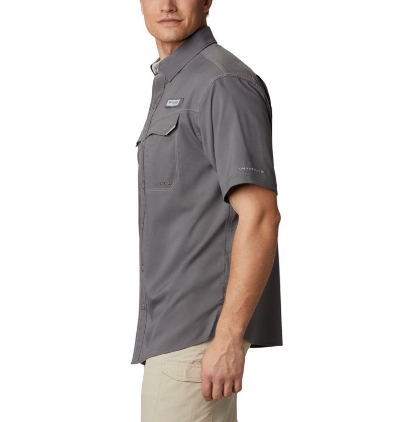 Grey Men's Columbia PFG Low Drag Offshore Short Sleeve Shirt | ESQYF-4658