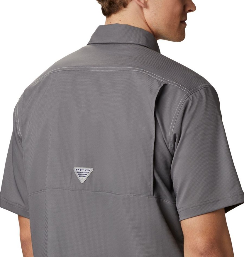 Grey Men's Columbia PFG Low Drag Offshore Short Sleeve Shirt | ESQYF-4658