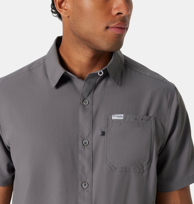 Grey Men's Columbia PFG Slack Tide Camp Shirt | NZSAJ-1743