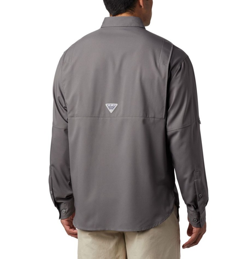 Grey Men's Columbia PFG Tamiami II Long Sleeve Shirt | UPCJH-2703