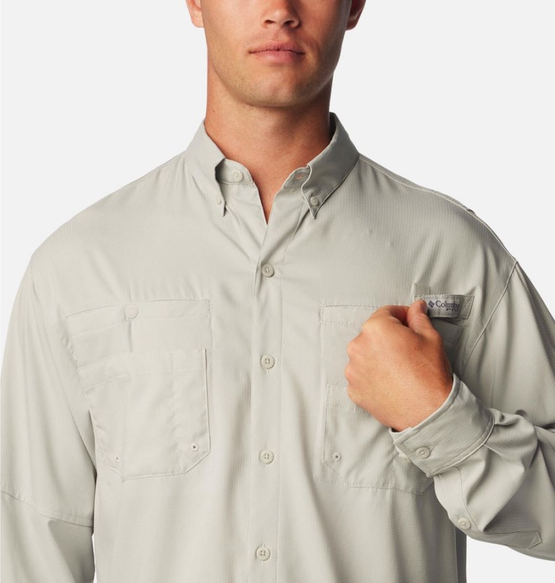 Grey Men's Columbia PFG Tamiami II Long Sleeve Shirt | AEBZT-8967