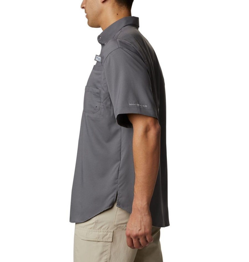 Grey Men's Columbia PFG Tamiami II Short Sleeve Shirt | CTHAE-6415