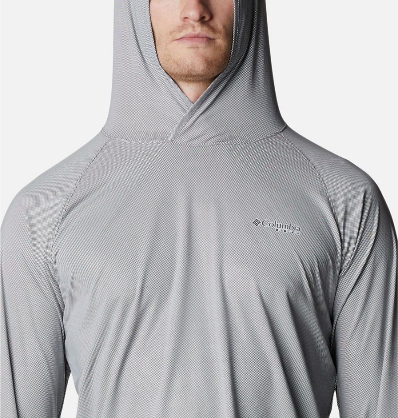 Grey Men's Columbia PFG Terminal Deflector Ice Hoodie | DZJYI-2169