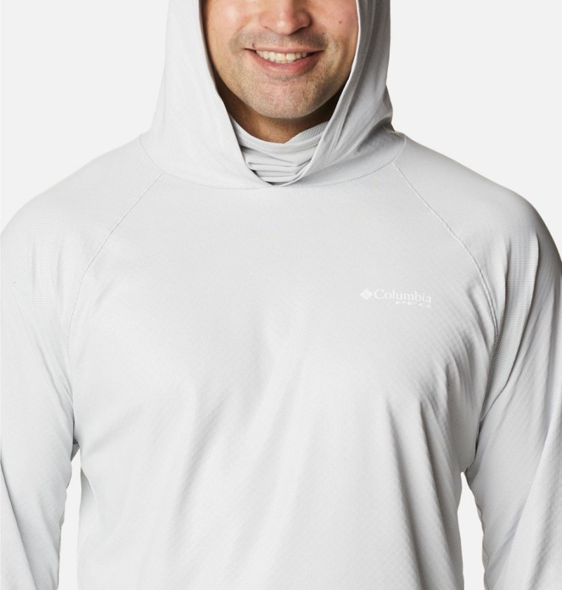 Grey Men's Columbia PFG Terminal Deflector Zero Hoodie | XVUPD-7645