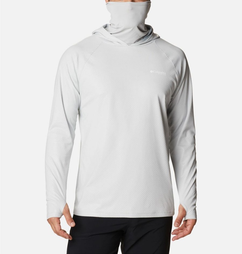 Grey Men's Columbia PFG Terminal Deflector Zero Hoodie | XVUPD-7645