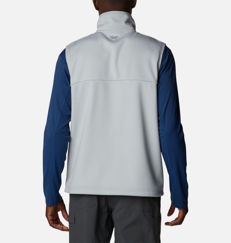 Grey Men's Columbia PFG Terminal Stretch Softshell Vest | UWGDE-5089