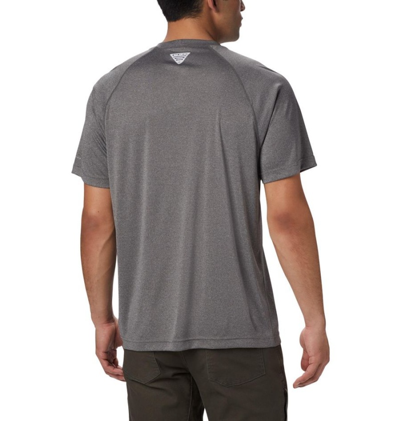 Grey Men's Columbia PFG Terminal Tackle Heather Short Sleeve T-Shirt | OLNWB-7923