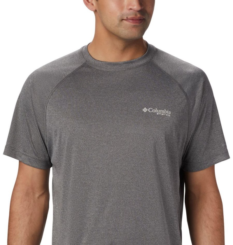 Grey Men's Columbia PFG Terminal Tackle Heather Short Sleeve T-Shirt | OLNWB-7923