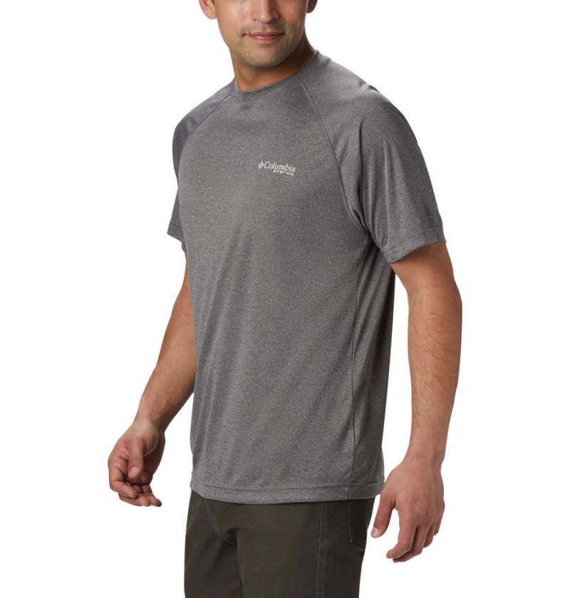 Grey Men's Columbia PFG Terminal Tackle Heather Short Sleeve T-Shirt | OLNWB-7923