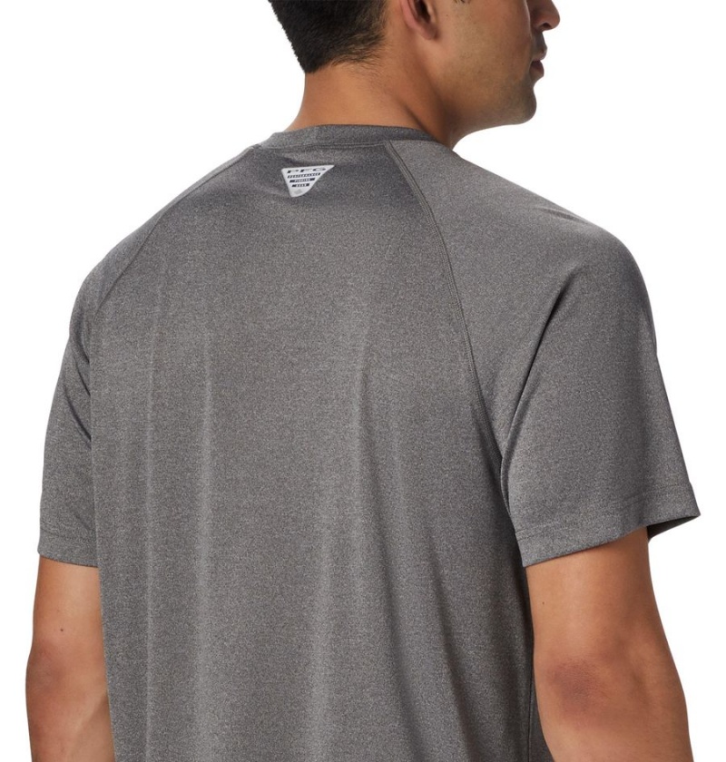 Grey Men's Columbia PFG Terminal Tackle Heather Short Sleeve T-Shirt | OLNWB-7923