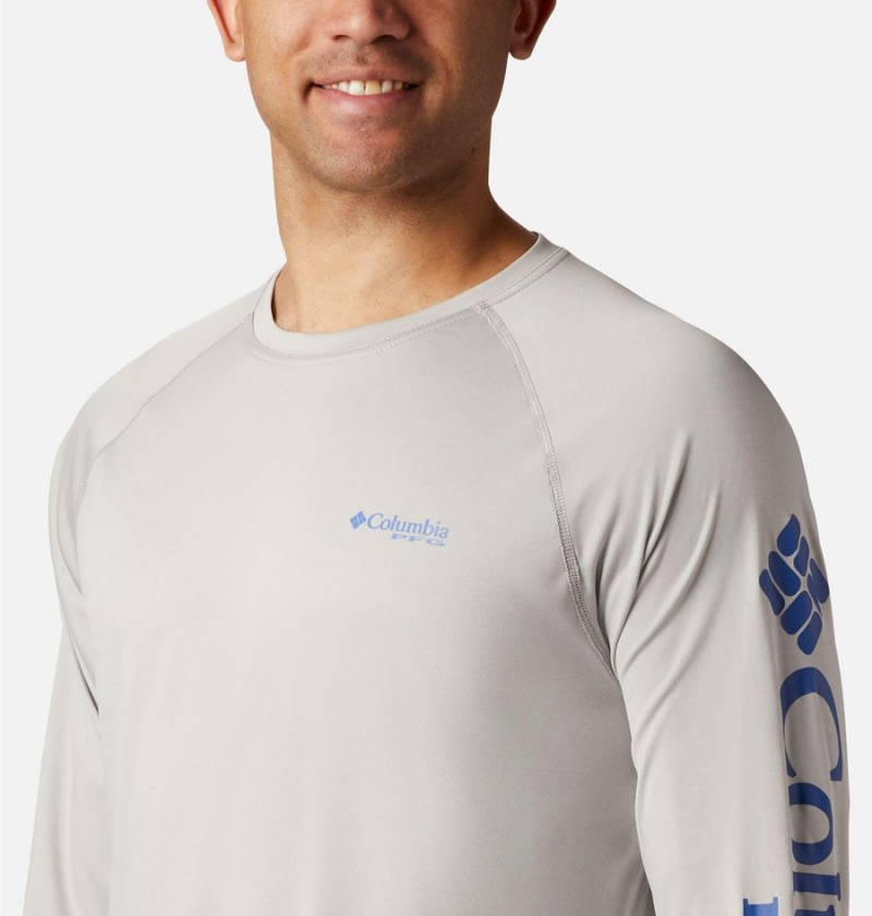 Grey Men's Columbia PFG Terminal Tackle Heather Long Sleeve T-Shirt | AGSTC-4120