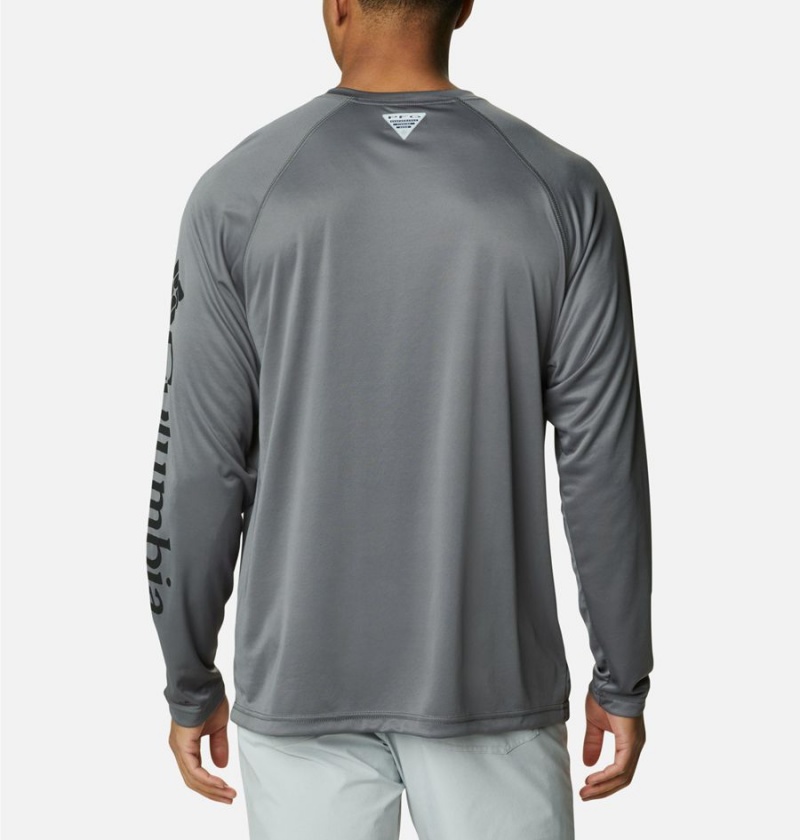 Grey Men's Columbia PFG Terminal Tackle Long Sleeve T-Shirt | RPXLY-7621