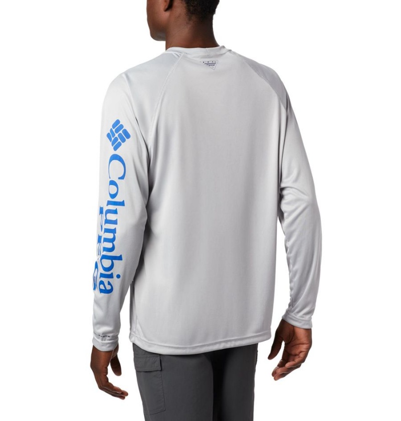 Grey Men's Columbia PFG Terminal Tackle Long Sleeve T-Shirt | XTDMW-3650