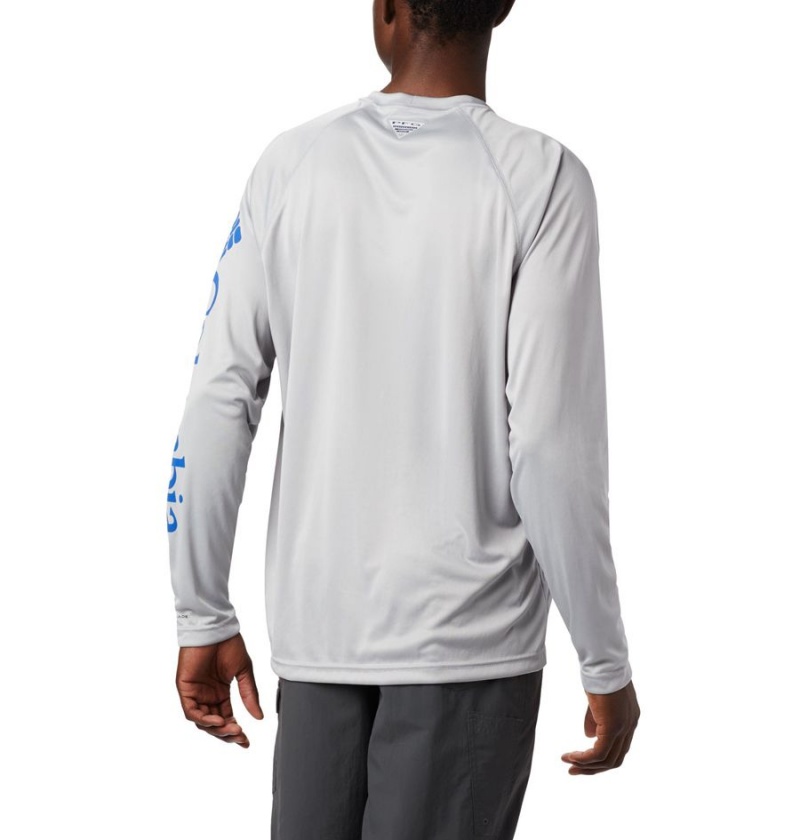 Grey Men's Columbia PFG Terminal Tackle Long Sleeve T-Shirt | XTDMW-3650