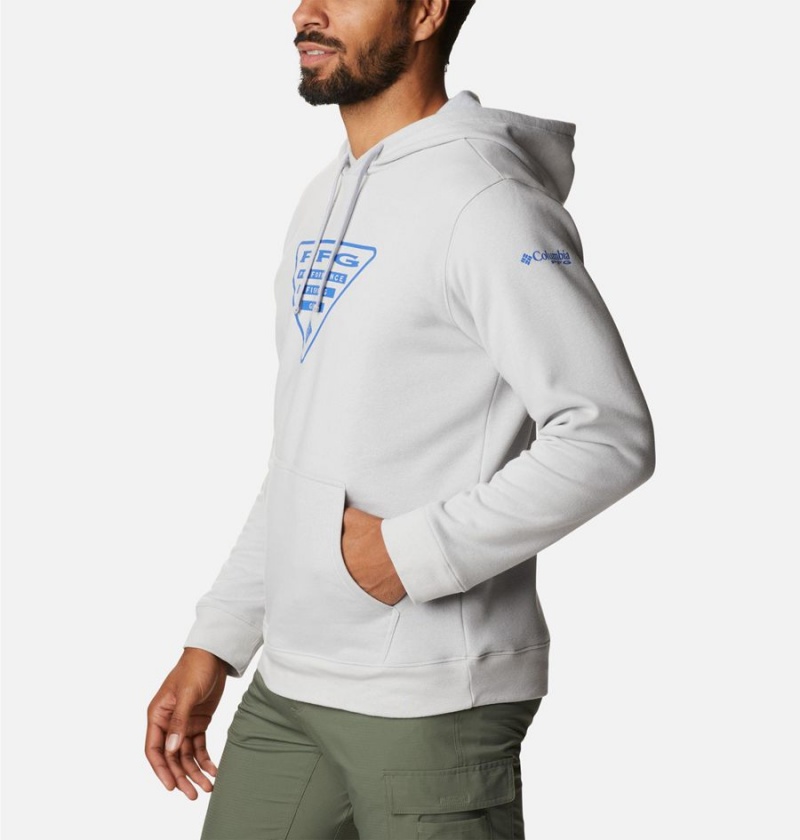 Grey Men's Columbia PFG Triangle II Hoodie | XVUIZ-0482