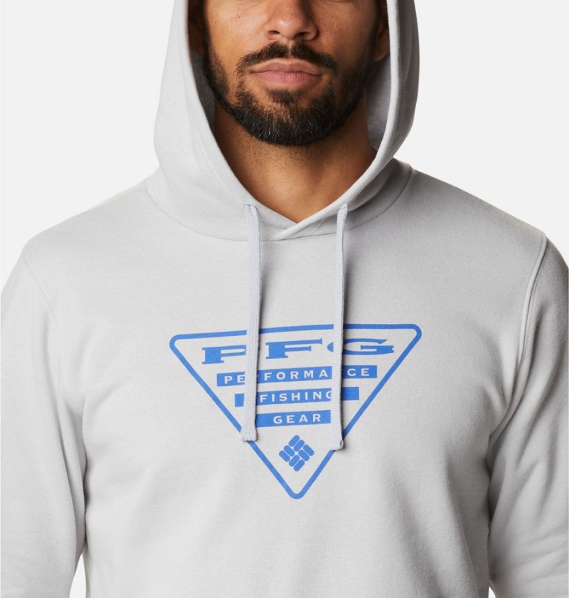 Grey Men's Columbia PFG Triangle II Hoodie | XVUIZ-0482