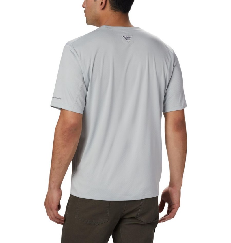 Grey Men's Columbia PFG Zero Rules Short Sleeve T-Shirt | ARFVE-5497