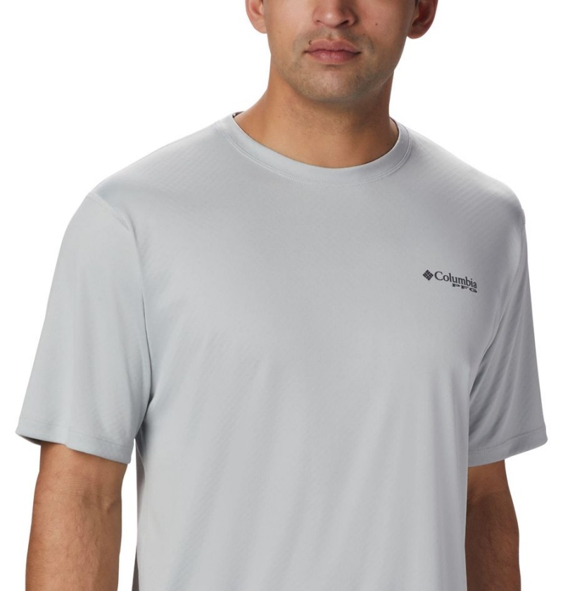 Grey Men's Columbia PFG Zero Rules Short Sleeve T-Shirt | ARFVE-5497