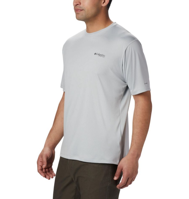 Grey Men's Columbia PFG Zero Rules Short Sleeve T-Shirt | ARFVE-5497