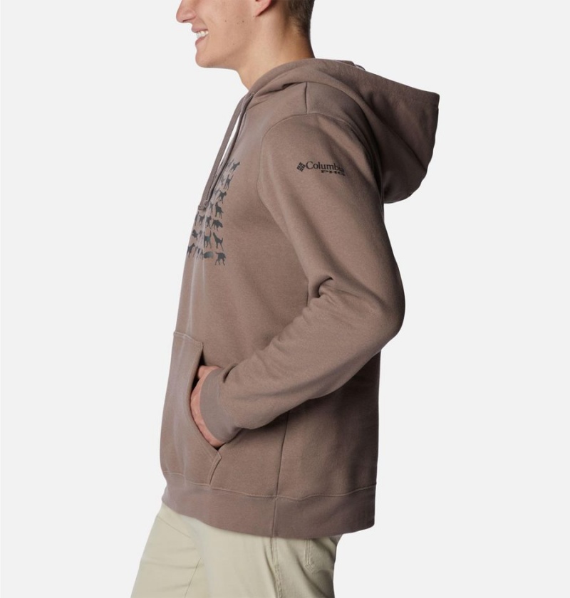 Grey Men's Columbia PHG Game Flag II Hoodie | YWDCE-7839