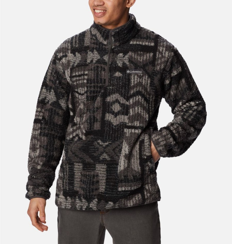 Grey Men's Columbia PHG Rugged Ridge II Sherpa Half Snap Pullover | NZQER-1620