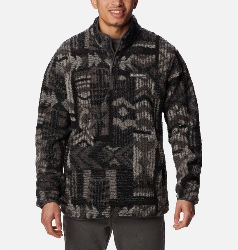 Grey Men\'s Columbia PHG Rugged Ridge II Sherpa Half Snap Pullover | NZQER-1620