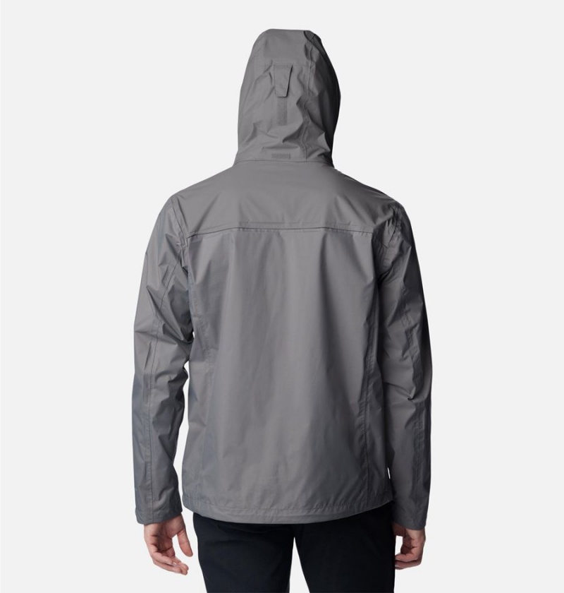 Grey Men's Columbia Pouration Rain Jacket | QFOLM-0126