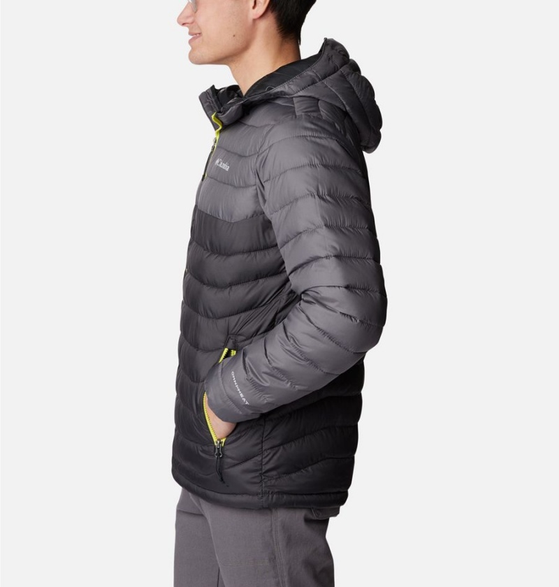 Grey Men's Columbia Powder Lite Hooded Insulated Puffer Jacket | MUCWL-4721