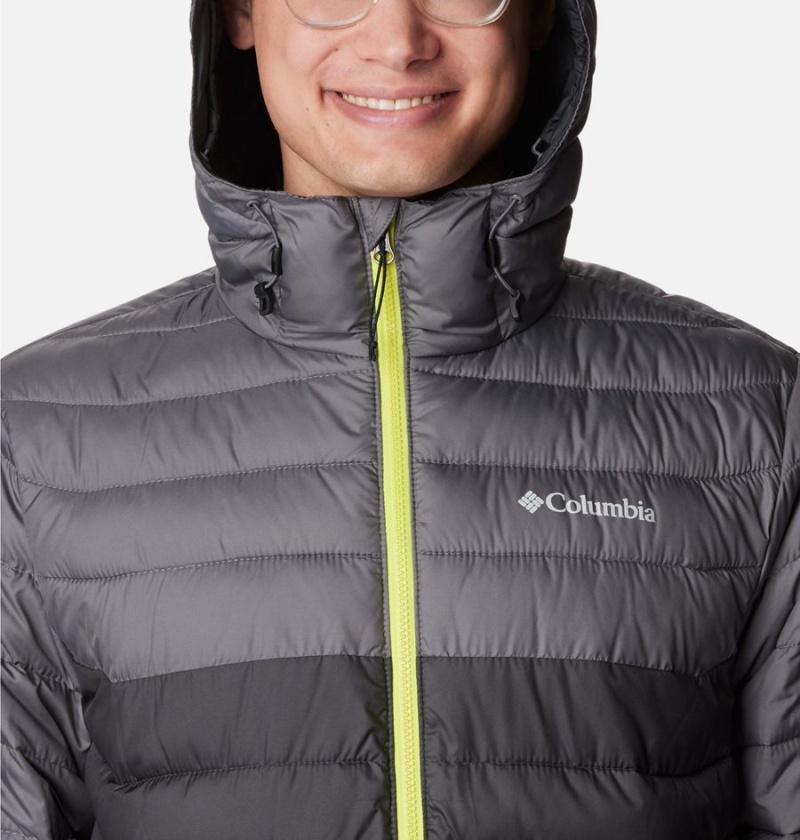 Grey Men's Columbia Powder Lite Hooded Insulated Puffer Jacket | MUCWL-4721