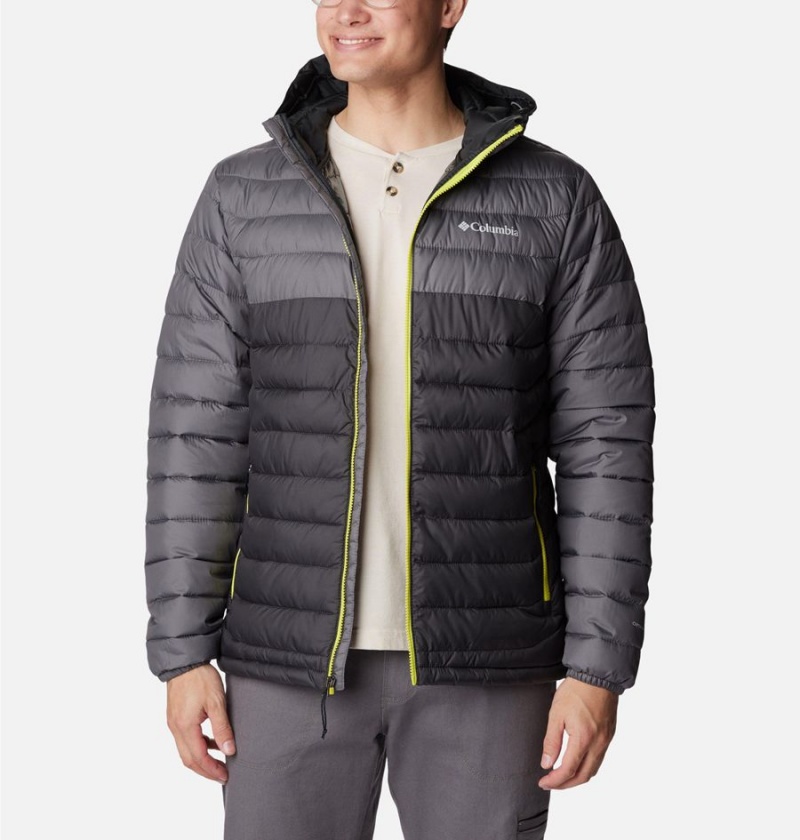 Grey Men's Columbia Powder Lite Hooded Insulated Puffer Jacket | MUCWL-4721