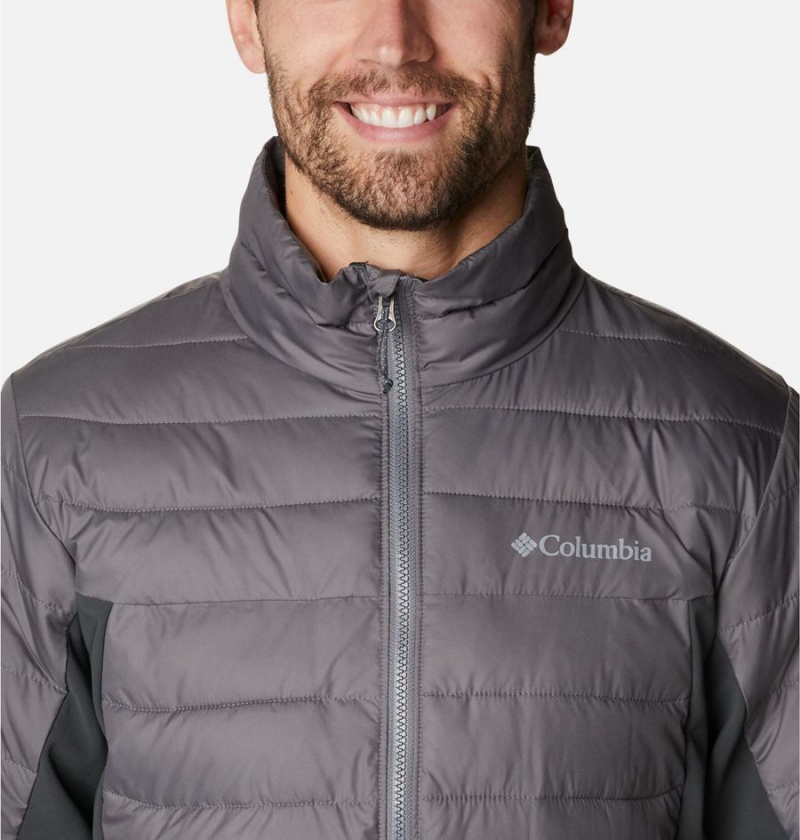 Grey Men's Columbia Powder Lite Hybrid Insulated Puffer Jacket | NXMUH-9046