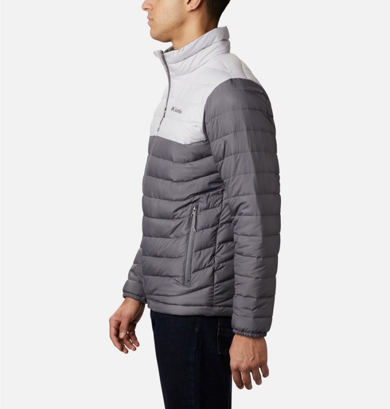 Grey Men's Columbia Powder Lite Insulated Puffer Jacket | QHVOK-7103