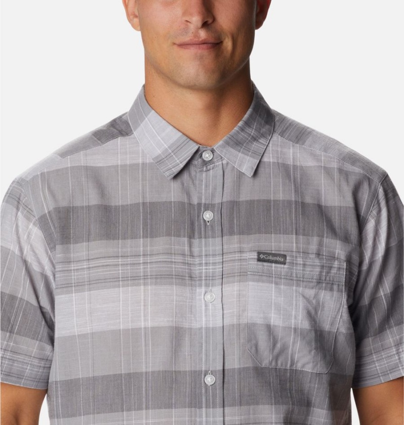 Grey Men's Columbia Rapid Rivers Novelty Short Sleeve Shirt | EUQCA-0892