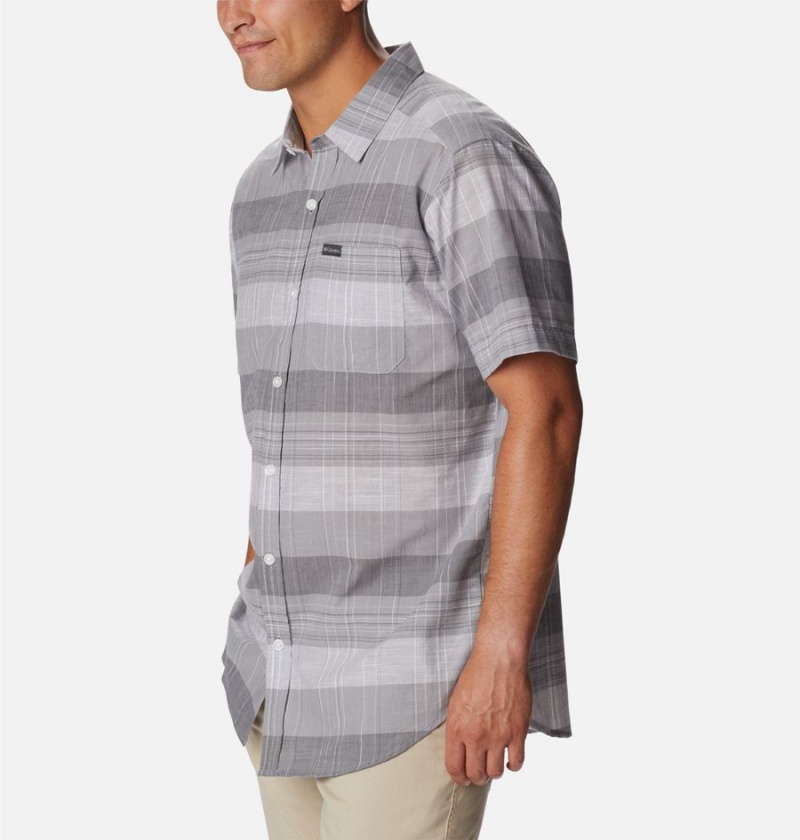 Grey Men's Columbia Rapid Rivers Novelty Short Sleeve Shirt | EUQCA-0892