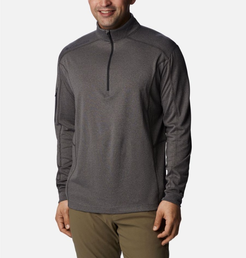 Grey Men\'s Columbia Shotgun Quarter Zip Golf Pullover | OVBAJ-5946