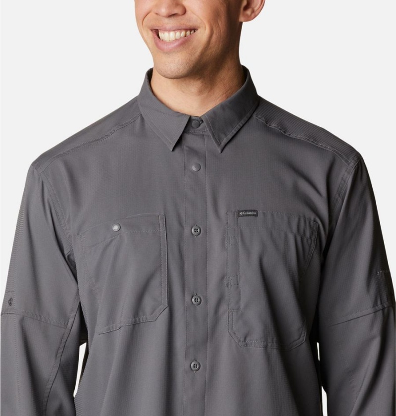 Grey Men's Columbia Silver Ridge Utility Lite Long Sleeve Shirt | KJSWF-1697