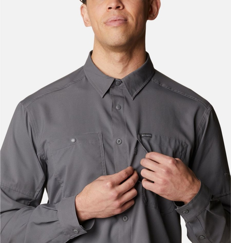 Grey Men's Columbia Silver Ridge Utility Lite Long Sleeve Shirt | KJSWF-1697