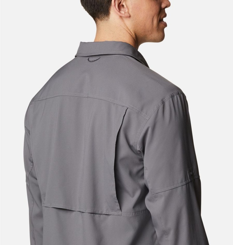 Grey Men's Columbia Silver Ridge Utility Lite Long Sleeve Shirt | KJSWF-1697