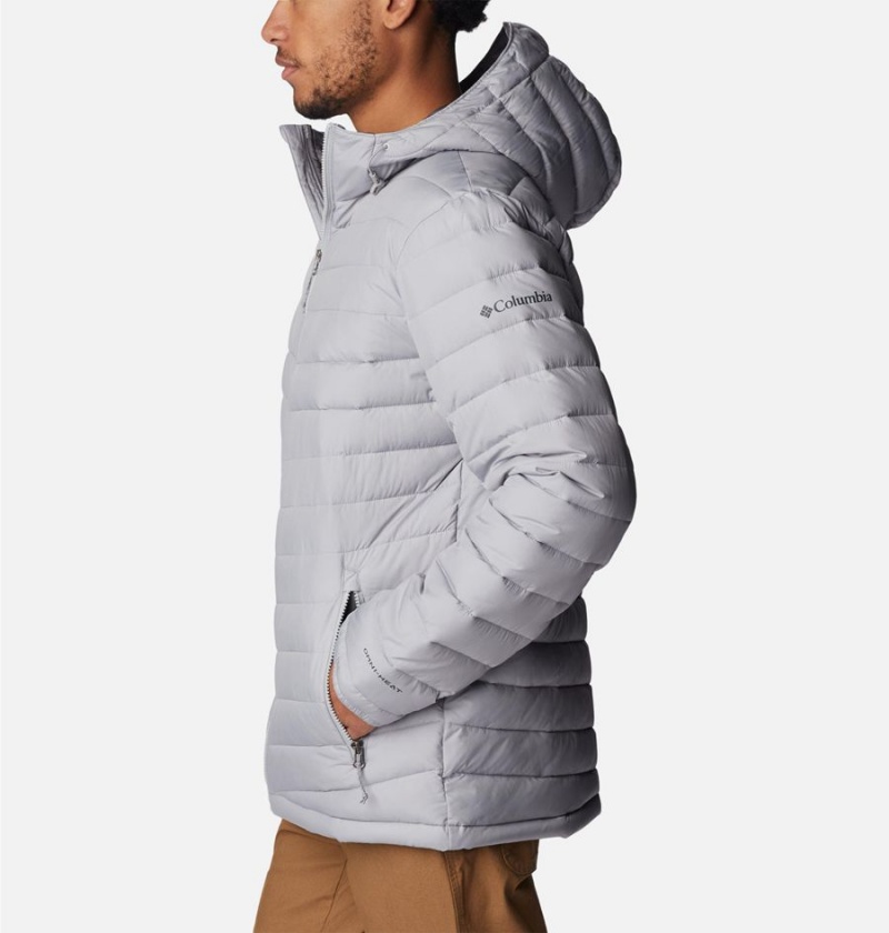 Grey Men's Columbia Slope Edge Hooded Insulated Puffer Jacket | LVOUF-2563