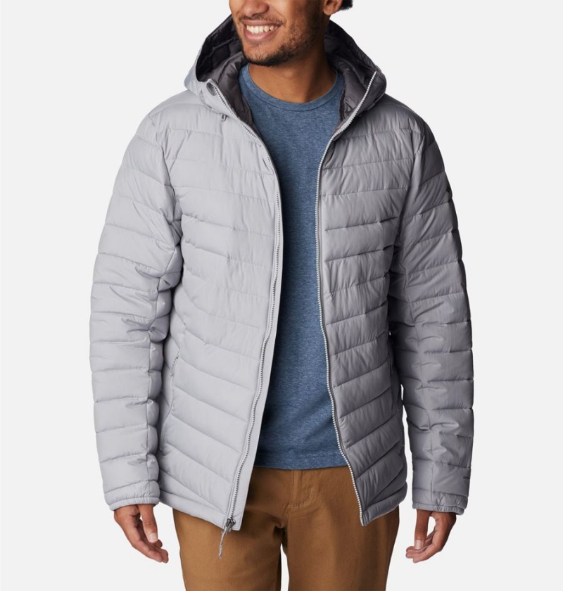 Grey Men's Columbia Slope Edge Hooded Insulated Puffer Jacket | LVOUF-2563