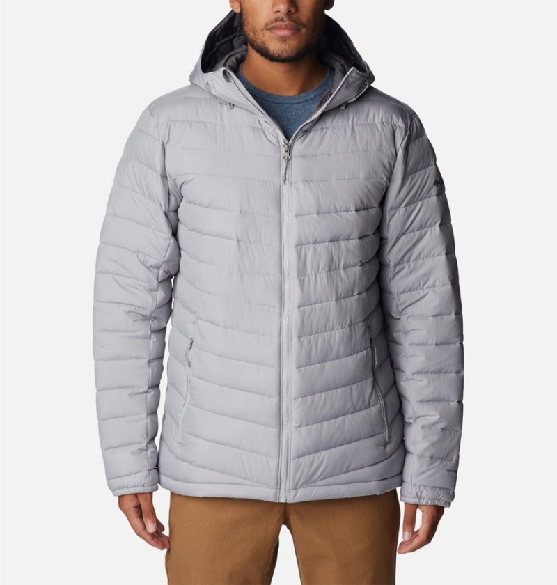 Grey Men\'s Columbia Slope Edge Hooded Insulated Puffer Jacket | LVOUF-2563