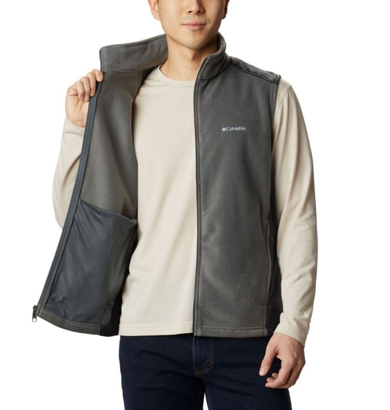 Grey Men's Columbia Steens Mountain Fleece Vest | JHUAY-9530