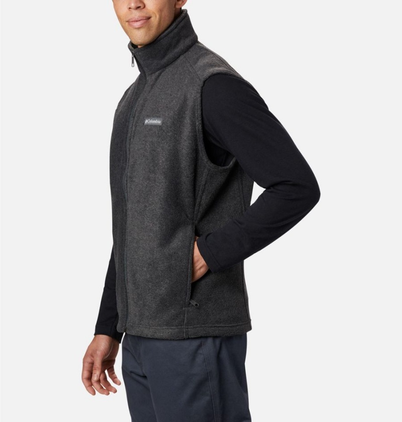 Grey Men's Columbia Steens Mountain Fleece Vest | ZVUJQ-8541