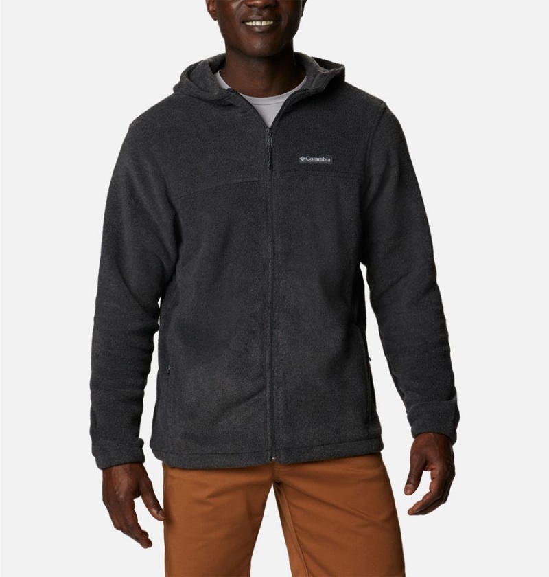 Grey Men's Columbia Steens Mountain Full Zip Hoodie Fleece Jacket | ZAYKN-8192