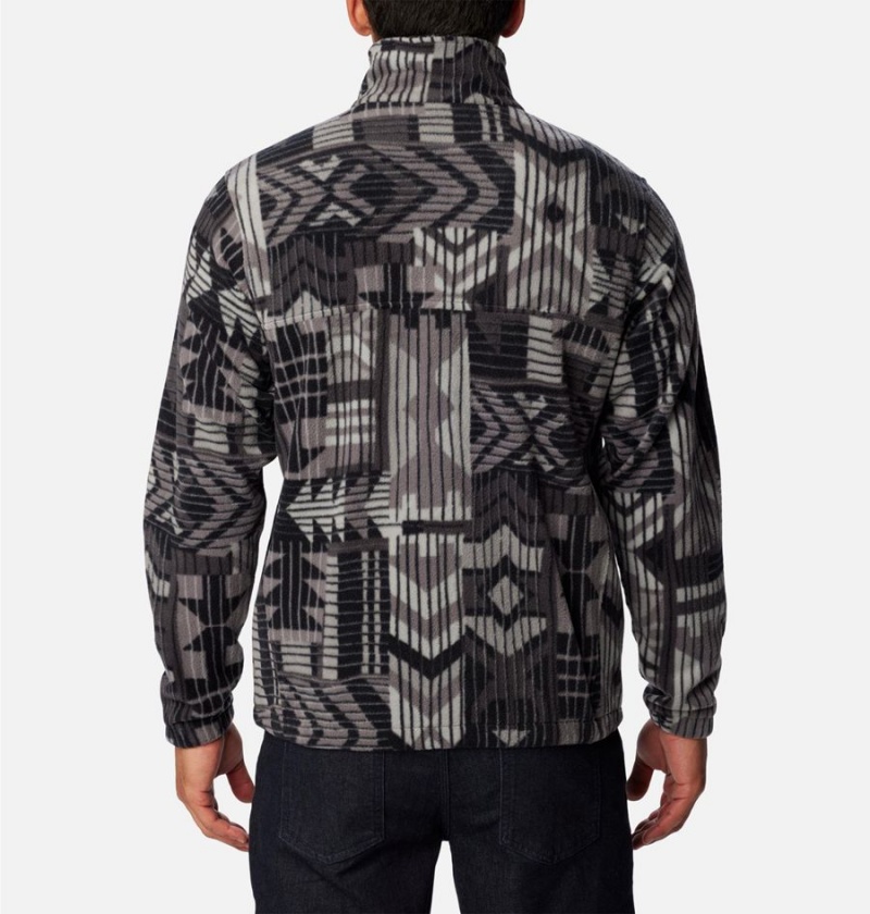 Grey Men's Columbia Steens Mountain Printed Fleece Jacket | DAJKM-0364