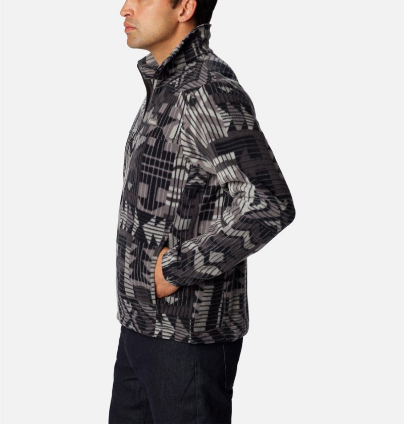 Grey Men's Columbia Steens Mountain Printed Fleece Jacket | DAJKM-0364