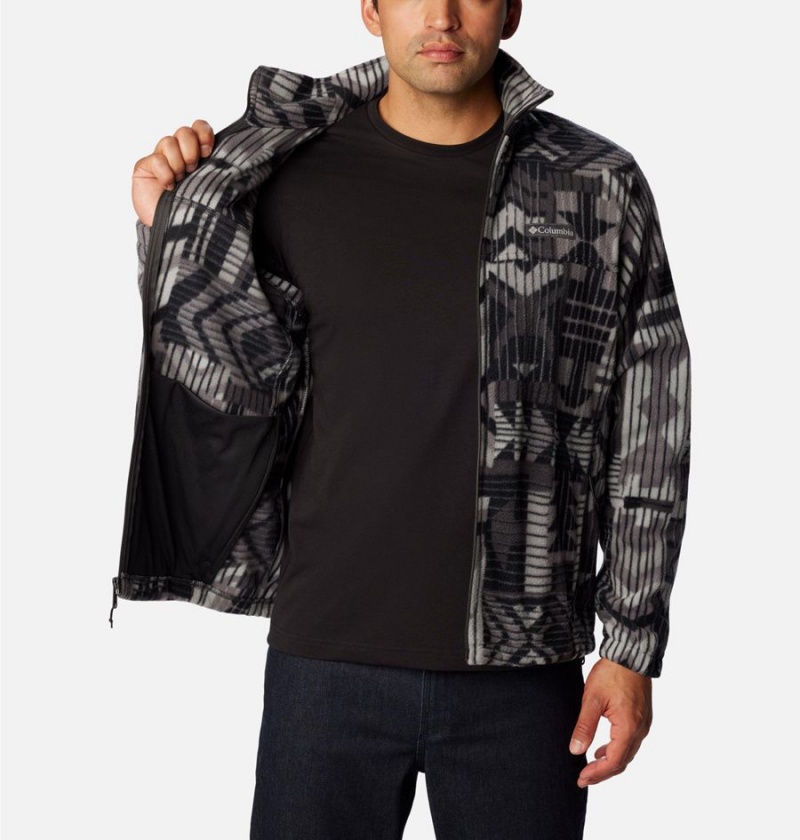 Grey Men's Columbia Steens Mountain Printed Fleece Jacket | DAJKM-0364