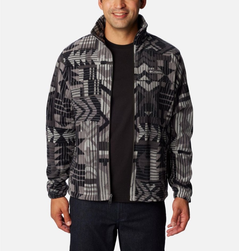 Grey Men's Columbia Steens Mountain Printed Fleece Jacket | DAJKM-0364